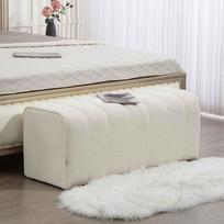 minkstasuolis suolas - HOMCOM Miegamojo Suolas, kreminis (Cream) - 9 nuotrauka