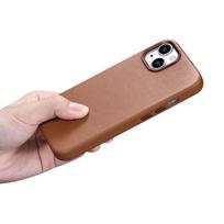 iphone 14 apple deklas magsafe - iCarer Leather Apple iPhone 14 Plus dėklas telefonui rudos spalvos (MagSafe Compatible) - 3 nuotrauka