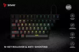 su zaidimu klaviaturos - Savio Tempest X2 Outemu Brown, Mechaninė Klaviatūra RGB (Ruda) - 2 nuotrauka