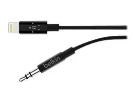 audio 3.5 mm cable - Belkin 3.5 mm Audio Cable With Lightning Connector 0.9m Black - 3 nuotrauka