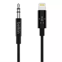 audio 3.5 mm cable - Belkin 3.5 mm Audio Cable With Lightning Connector 0.9m Black - 4 nuotrauka