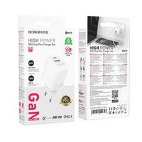 laidai 3a - Borofone BN29 Fuente įkroviklis USB-A / USB-C 30W Baltas (White) - 2 nuotrauka