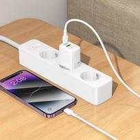 laidai 3a - Borofone BN29 Fuente įkroviklis USB-A / USB-C 30W Baltas (White) - 3 nuotrauka
