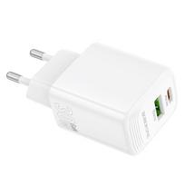 laidai 3a - Borofone BN29 Fuente įkroviklis USB-A / USB-C 30W Baltas (White) - 8 nuotrauka