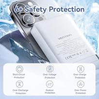 magnetine isorine baterija - Vention FHTB0, 10000mAh, 22.5W, magnetinis, juodas - 4 nuotrauka