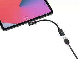usb laidas 90 - Adapteris USB Conceptronic CONCEPTRONIC Adapteris USB-C -> USB-A 3.0 OTG 90°gew. juodas - 3 nuotrauka