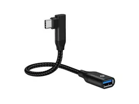 usb laidas 90 - Adapteris USB Conceptronic CONCEPTRONIC Adapteris USB-C -> USB-A 3.0 OTG 90°gew. juodas - 4 nuotrauka