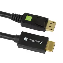 displayport to hdmi cables - Techly DisplayPort To HDMI Cable 1m Black - 7 nuotrauka