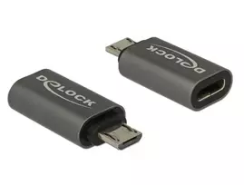 micro usb b usb c - Delock USB 2.0 Adapteris, Micro-USB Stecker > USB-C Buchse (anthrazit) - 2 nuotrauka