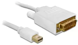 displayport 2.1 kabelis - Delock Cable Mini Displayport to DVI 2m White - 2 nuotrauka