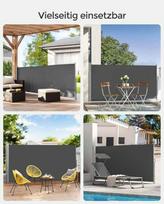 tentas nuo saules - Songmics Šoninė markizė 140x300 cm, Juoda/Pilka (Black/Grey) - 2 nuotrauka