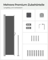 tentas nuo saules - Songmics Šoninė markizė 140x300 cm, Juoda/Pilka (Black/Grey) - 3 nuotrauka