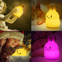 naktines led lempos - Naktinis šviestuvas Rabbit, balta - 5 nuotrauka