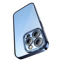 skaidrus iphone 14 pro deklai - Baseus "Glitter Transparent Case + Tempered Glass iPhone 14 Pro" Blue - 6 nuotrauka