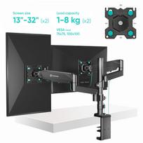 monitoriu laikiklis 100x100 - MONITOR ACC WALL MOUNT/13-32" BLACK G140-B ONKRON - 4 nuotrauka