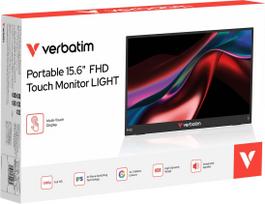 nesiojamas monitorius - Verbatim PM-15 Light 15.6", IPS, FHD, Touch, juodas (black) - 3 nuotrauka