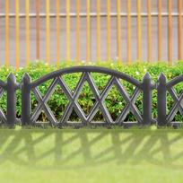 garden palisade - Vilde Dekoratyvinė sodo tvorelė, grafito spalvos (Graphite), 50 x 300 cm, 6 vnt. - 3 nuotrauka