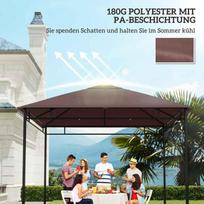 pakaitinis pavesines stogas - Stogo pavėsinė Outsunny, 2,93x2,93 m, ruda - 5 nuotrauka
