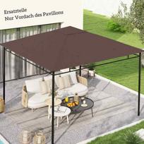 pakaitinis pavesines stogas - Stogo pavėsinė Outsunny, 2,93x2,93 m, ruda - 9 nuotrauka