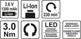 akumuliatoriniai suktuvai yato - YATO YT-82760 | Li-ion | 3.6V | 3Nm - 4 nuotrauka