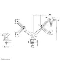 2 monitoriu laikiklis 32" - MONITOR ACC DESK MOUNT/10-32" NM-D750DWHITE NEOMOUNTS - 2 nuotrauka