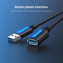usb 3.0 to usb 3.0 cable - Vention CBHBD USB 3.0 A MF Prailginimo kabelis 0.5m Juodas (Black) - 4 nuotrauka
