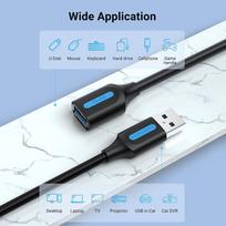 usb 3.0 to usb 3.0 cable - Vention CBHBD USB 3.0 A MF Prailginimo kabelis 0.5m Juodas (Black) - 7 nuotrauka