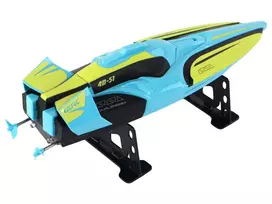 rc laivas - Lean Toys RC laivas 2.4G Geltona-Turkio spalvos - 3 nuotrauka