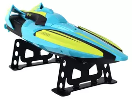 rc laivas - Lean Toys RC laivas 2.4G Geltona-Turkio spalvos - 4 nuotrauka