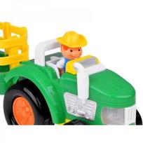 zaislinis traktorius - Jokomisiada Traktorius su priekaba Ūkininkas ir gyvūnai, geltona/žalia (Yellow/Green) ZA5390 - 6 nuotrauka