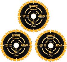 diskas dewalt - DEWALT pjovimo diskai EXTREME 190x30x1,65 24T 3 vnt - 4 nuotrauka