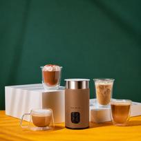 pieno plakiklis elektrinis - CHiATO milkPLAY Automatic-Electric Milk Frother - Rudas (Brown) - 2 nuotrauka