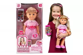 vaiksciojanti lele - Artyk Natalia vaikščiojanti lėlė su išmaniuoju telefonu, 41 cm - 4 nuotrauka