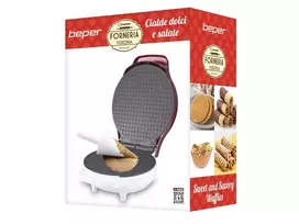 spurgu keptuve - Beper P101CUD002 Vaflinė Keptuvė Raudona (Red) - 2 nuotrauka