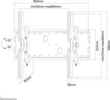 tv 85 televizorius - NEWSTAR FLAT SCREEN WALL MOUNT (TILTABLE) 37-85" SILVER - 2 nuotrauka