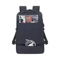 17 3 kuprine kompiuteriui - RIVACASE BISCAYNE 17.3" nešiojamo kompiuterio kuprinė, juoda (Black) - 4 nuotrauka