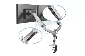 2 monitoriu laikiklis 32" - DIGITUS dual display desktop with gas spring stand 2 tft/LCD up to 27" - 6 nuotrauka