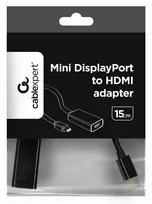 display port laidas - Adapteris Gembird Displayport-mini to HDMI Mini Display port male, HDMI female, juoda - 3 nuotrauka