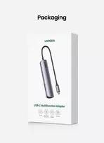 3 in 1 usb c - 5in1 UGREEN CM418 adapteris USB-C Hub į 2x USB 3.0, HDMI, RJ45, USB-C - Pilkas - 2 nuotrauka