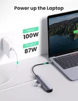 3 in 1 usb c - 5in1 UGREEN CM418 adapteris USB-C Hub į 2x USB 3.0, HDMI, RJ45, USB-C - Pilkas - 6 nuotrauka