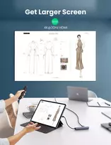 3 in 1 usb c - 5in1 UGREEN CM418 adapteris USB-C Hub į 2x USB 3.0, HDMI, RJ45, USB-C - Pilkas - 7 nuotrauka