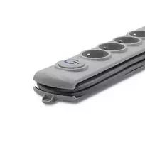 ilgintuvas 5 lizdai - Qoltec Surge Protector Power Strip 3m Gray - 3 nuotrauka