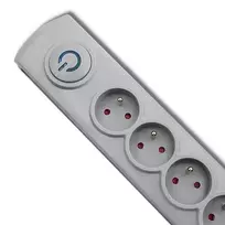 ilgintuvas 5 lizdai - Qoltec Surge Protector Power Strip 3m Gray - 5 nuotrauka