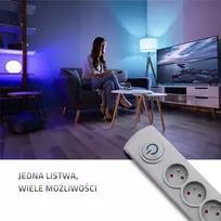 ilgintuvas 5 lizdai - Qoltec Surge Protector Power Strip 3m Gray - 6 nuotrauka