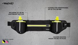 begimo rankine - Krepšys ant juosmens Avento Running Belt With 2 Bottles, rožinė/pilka, 0.38 l - 4 nuotrauka