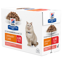 kaciu maistas urinary - Hill's PRESCRIPTION DIET c/d Urinary Stress kačių ėdalas su lašiša, 12 x 85 g - 2 nuotrauka