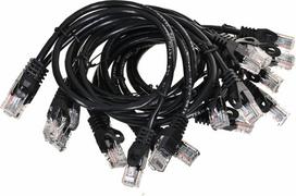 cat 5e senukai - Laidas Lanberg PCU5-20CC Patchcord RJ45 Cat.5e UTP 10pack 0.5m Black - 2 nuotrauka