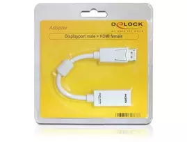 displayport hdmi adapteri - Adapteris Delock Displayport to HDMI-I Display port male, Mini HDMI female, 0.2 m, balta - 4 nuotrauka