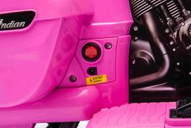 vaikiskas elektrinis paspirtukas - Elektrinis motociklas Chopper INDIAN, Pink - 12 nuotrauka