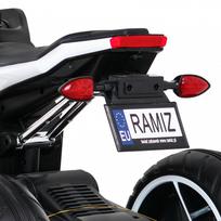 triratis elektrinis vaikams - Vaikiškas elektrinis motociklas Ramiz Future, balta/juoda - 3 nuotrauka